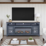 Fireplace TV Stand For TVs Up To 95" - Blue