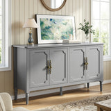 Mid Century Wood Buffet Sideboard, Grey Wash, 59-Inch Wide