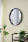Circle Wall Mirror with Wooden Frame - Black, Light Brown, Dark Brown