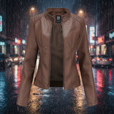 Women’s Classic Leather Jacket – Chic Streetwear Outerwear