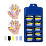 Blue Box Full Stickers Wear Long Ballet Fake Nails Solid Color Nail Patch Color