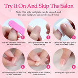 GGddsha Long Nail Designs Reusable PMMA AcrylicBaroque Glass Style Press-on Nails With Box Gifts ForWomen,Mosaic Mirage