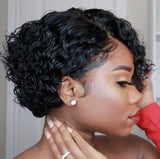 Short European American Women's Curly Hair Wigs
