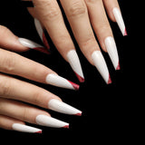 Rose Gold Beveled Edge French Manicure Fake Nails
