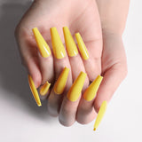 Long Coffin Fake Nails - Variety of Colors Available