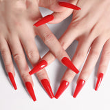 Long Coffin Fake Nails - Variety of Colors Available