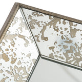 Antique Rectangle Mirror with Floral Accents - Pearl Silver