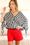 Celine Satin Tie Sleeve Blouse
