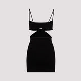 Off White Cut Out Ribbed Mini Dress Women