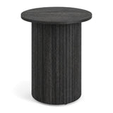 18" Round Fluted Side Table with Pedestal Drum Base