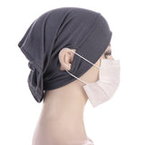 NEW Soft Cotton Hijab Breathable Turban Tie Under Scarf Elegant Ear Hole Stretch Inner Hijabs Lightweight Turban Round Front Under Hijab Caps Female Turban Bonnet