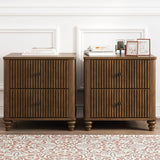 Fluted Nightstand 2-Piece Set