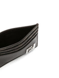 Fendi Men Leather And Ff Canvas Squared Card Holder