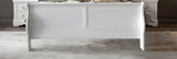 Louis Philippe III White Finish Queen Upholstered Bed with Sleigh Design - White