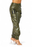 It's My Year Vegan Leather Cargo Jogger Pants