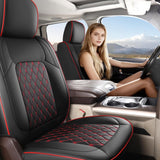 Custom Seat Covers fit for Dodge Ram 1500 2500 3500, Full Coverage Luxury Leather Ram Truck Seat Cover 2009-2025 Compatible with Crew Cab Double Quad Regular ( Full Set (Flat Front/Curved Rear))