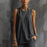 Women's Sleeveless Tank Top & Cropped Ankle Pants Set