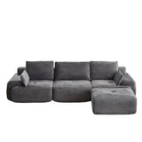 Large Fabric Sectional Sofa with Memory Foam Padding - Multiple Colors