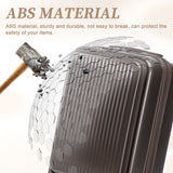 ABS Spinner Wheel Luggage Set with Cosmetic Case - Brown