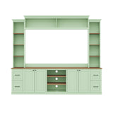 4-in-1 Entertainment Center Wall Unit with Bookshelf for TVs Up to 70" - Black, White, Green