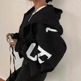 Women’s Zip-Up Printed Sweatshirt – Long Sleeve Casual Jacket