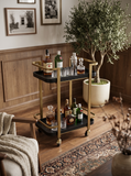 23.8x15.2x32.7" Metal Bar Cart