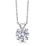 1.00 CTW Lab-Grown Round Diamond Solitaire Pendant in Solid 14K Gold – F Color, VS Clarity, AGI Certified