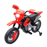 Kids 6V Electric Ride-On Motorcycle with Training Wheels, Battery Powered Toy Bike