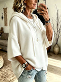 Women's Oversized Batwing Sleeve Hoodie – Loose Fleece Pullover