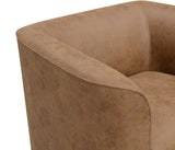 Brown Swivel Accent Chair with Swivel Base - Badlands Saddle