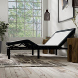 Full Adjustable Bed Base with Massage and USB Ports – White/Charcoal
