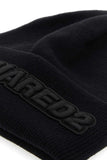 Dsquared Men Black Wool Beanie Hat