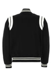 Saint Laurent Men Black Wool Blend Bomber Jacket