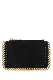 Stella Mccartney Women Black Shaggy Deer Falabella Card Holder