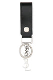 Saint Laurent Men Black Leather Monogram Key Ring