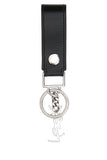 Saint Laurent Men Black Leather Monogram Key Ring