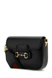 Gucci Women Black Leather Mini Horsebit 1955 Crossbody Bag