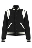 Saint Laurent Women Black Wool Blend Bomber Jacket