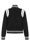 Saint Laurent Women Black Wool Blend Bomber Jacket