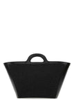 Marni Women Black Leather And Raffia Small Tropicalia Summer Handbag