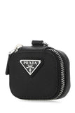 Prada Men Black Leather Air Pods Case