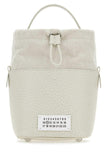 Maison Margiela Women Chalk Leather And Canvas Mini 5Ac Bucket Bag