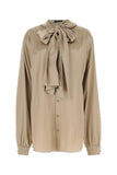 Balenciaga Women Cappuccino Satin Oversize Shirt
