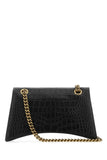 Balenciaga Women Black Leather Crush S Shoulder Bag