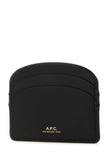 A.P.C. Women Black Leather Demi-Lune Card Holder