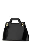 Salvatore Ferragamo Women Black Leather Wanda M Handbag
