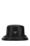 Prada Women Black Nappa Leather Padded Hat