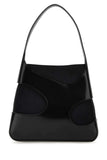 Salvatore Ferragamo Women Black Leather And Canvas Cut Out S Handbag