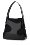 Salvatore Ferragamo Women Black Leather And Canvas Cut Out S Handbag