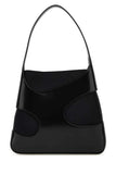 Salvatore Ferragamo Women Black Leather And Canvas Cut Out S Handbag